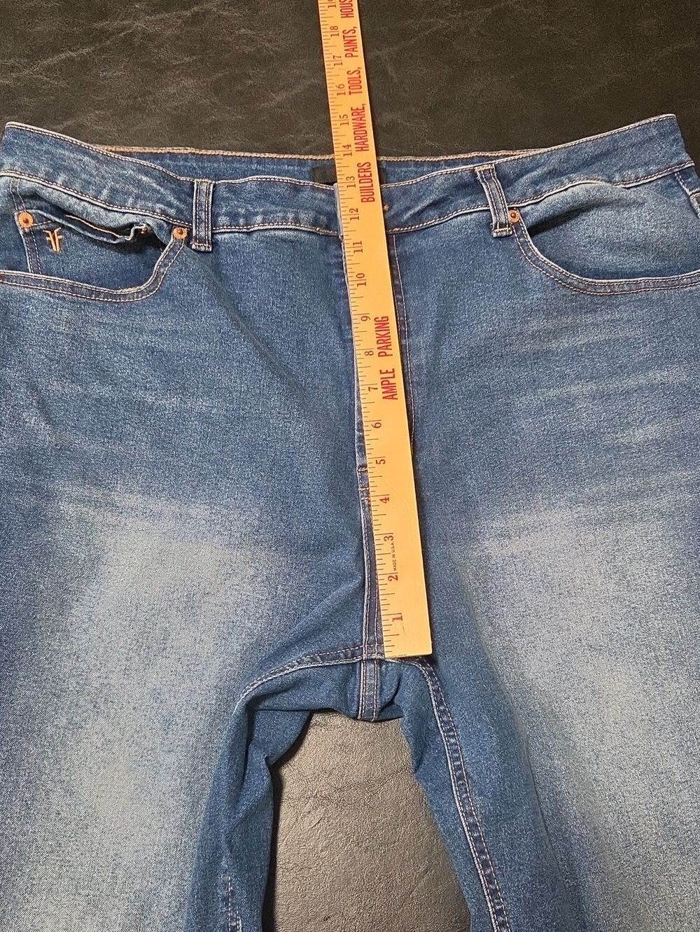 Frye Size 14 Blue Straight Leg Stretch Denim Jeans Medium Wash - Picture 8 of 10